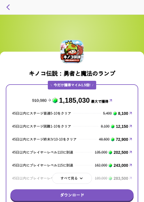 キノコ伝説：勇者と魔法のランプの掲載記録画像（トリマ （ミッションA）・2026年9月22日）