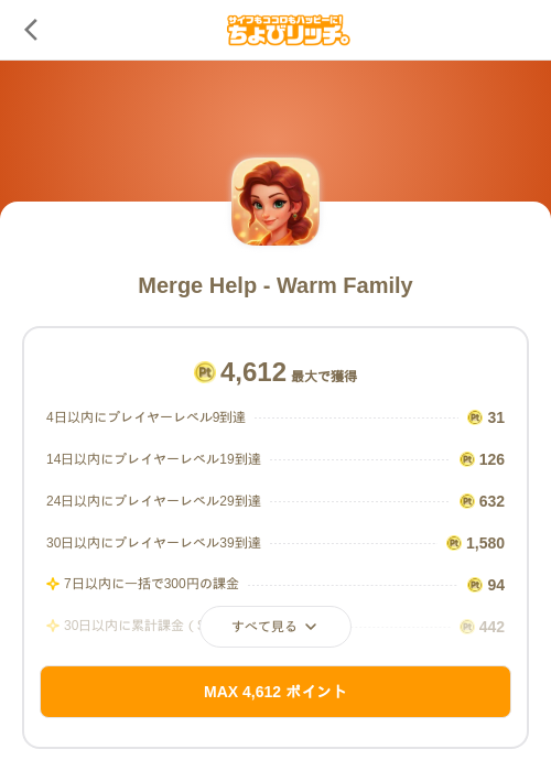 Merge Help - Warm Familyの掲載記録画像（ちょびリッチ（SKYFLAG）・2026年9月17日）
