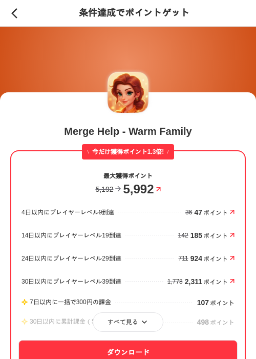 Merge Help - Warm Familyの掲載記録画像（メルカリ（ポイントミッション）・2026年9月17日）