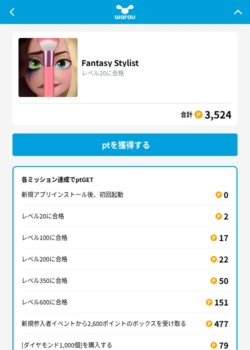 Fantasy Stylistの掲載記録画像(ワラウ(GF Rewards)・2026年9月19日)