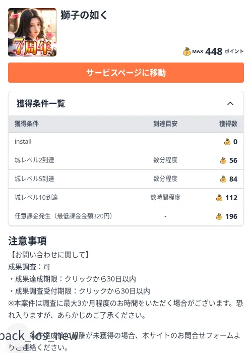 獅子の如くの掲載記録画像（ちょびリッチ（Zucks）・2026年9月24日）