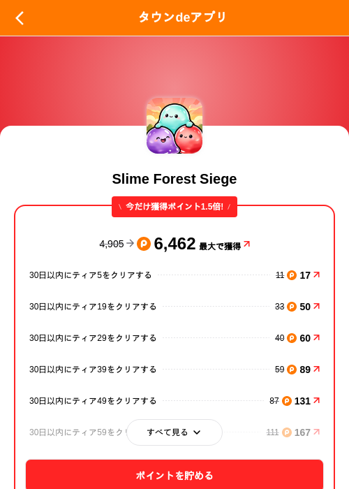 Slime Forest Siegeの掲載記録画像（ポイントタウン（SKYFLAG）・2026年9月26日）