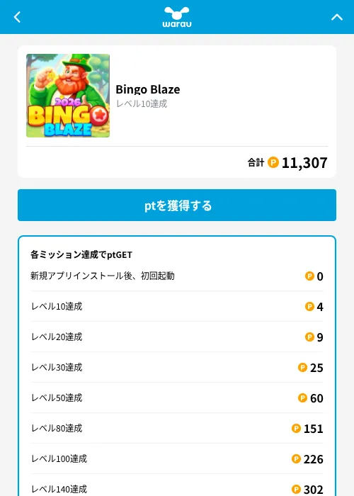 Bingo Blazeの掲載記録画像(ワラウ(GF Rewards)・2026年9月28日)