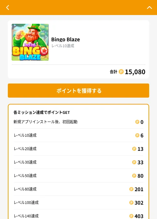 Bingo Blazeの掲載記録画像(GMOポイ活(GF Rewards)・2026年9月28日)