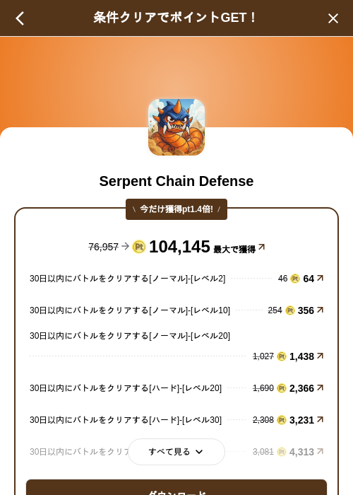 Serpent Chain Defenseの掲載記録画像(げん玉(SKYFLAG)・2026年9月28日)