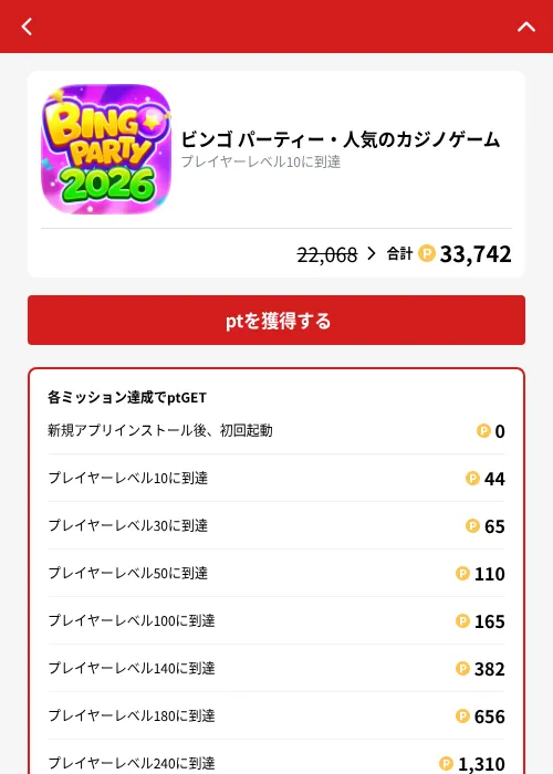 ビンゴ パーティー・人気のカジノゲームの掲載記録画像（MIKOSHI（GF Rewards）・2026年10月4日）
