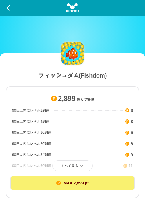 フィッシュダム(Fishdom)の掲載記録画像（ワラウ（SKYFLAG）・2026年9月30日）