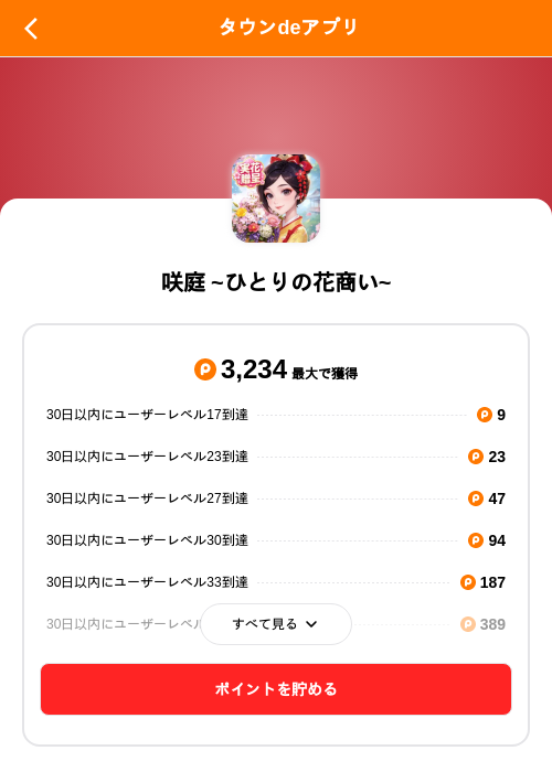咲庭 ~ひとりの花商い~の掲載記録画像（ポイントタウン（SKYFLAG）・2026年10月1日）