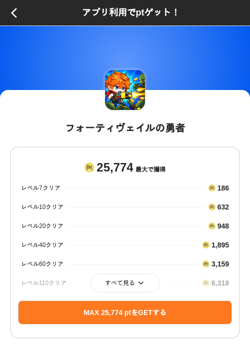 フォーティヴェイルの勇者の掲載記録画像（ポイントインカム（SKYFLAG）・2026年10月1日）