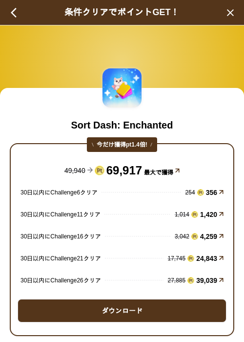 Sort Dash: Enchantedの掲載記録画像（げん玉（SKYFLAG）・2026年10月2日）