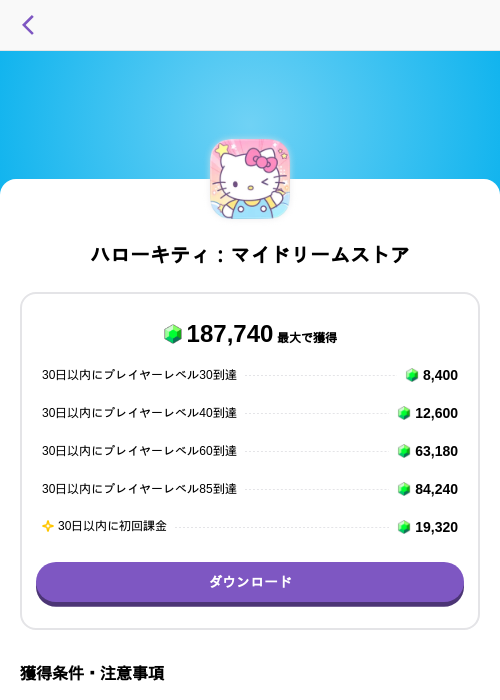 ハローキティ：マイドリームストアの掲載記録画像（トリマ （ミッションA）・2026年10月3日）