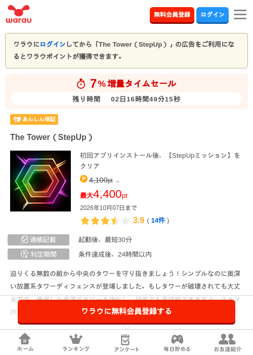 The Tower（StepUp）の掲載記録画像（ワラウ・2026年10月5日）