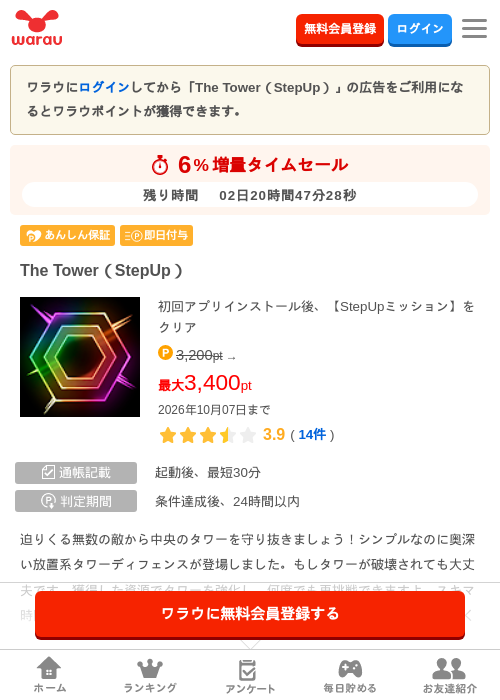 The Tower（StepUp）の掲載記録画像（ワラウ・2026年10月5日）