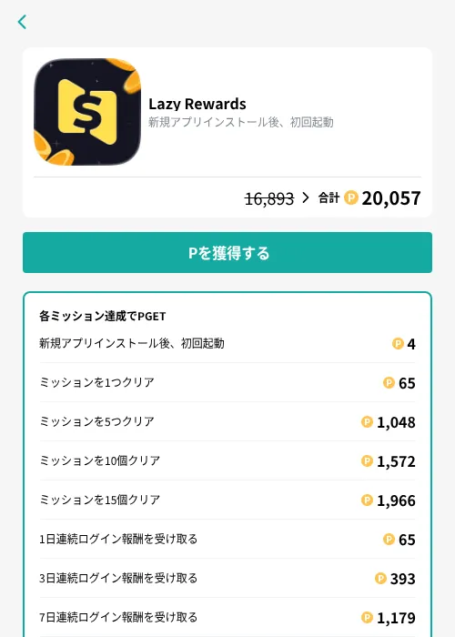 Lazy Rewardsの掲載記録画像（モッピー（GF Rewards）・2026年10月5日）