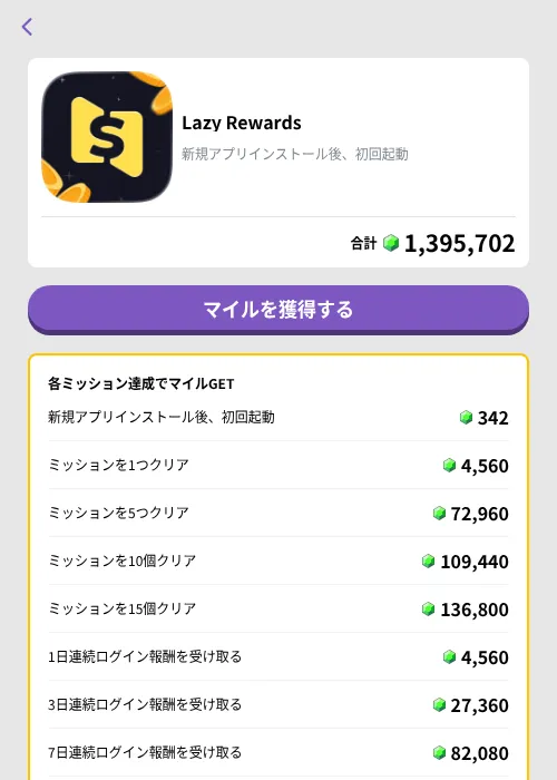 Lazy Rewardsの掲載記録画像（トリマ （ミッションB）・2026年10月5日）