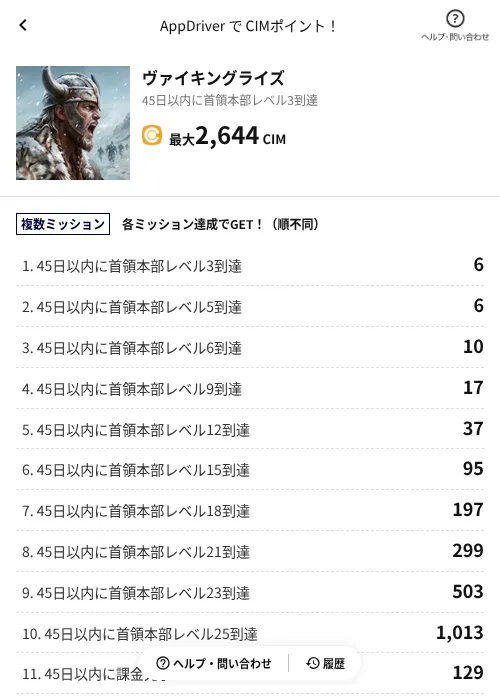 ヴァイキングライズの掲載記録画像（COINCOME（AppDriver）・2026年10月7日）