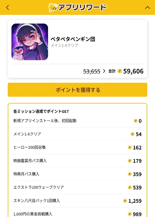 ペタペタペンギン団の掲載記録画像（ポイ活倶楽部（GF Rewards）・2026年10月7日）