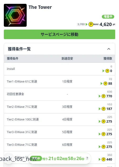 The Towerの掲載記録画像（ハピタス（Zucks）・2026年10月9日）