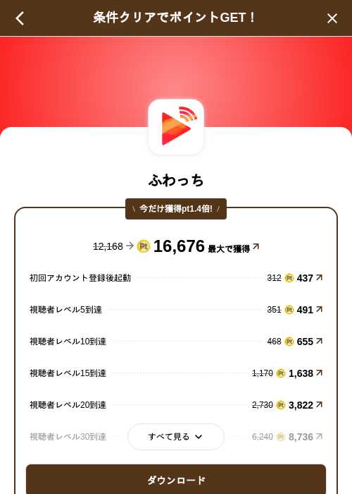 ふわっちの掲載記録画像（げん玉（SKYFLAG）・2026年10月10日）