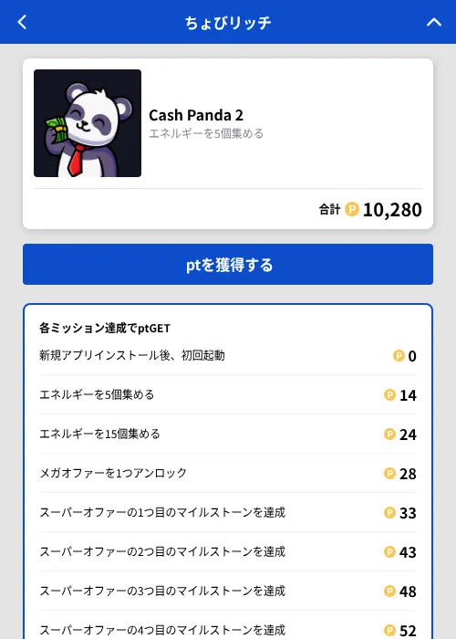 Cash Panda 2の掲載記録画像（ちょびリッチ（GF Rewards）・2026年10月14日）