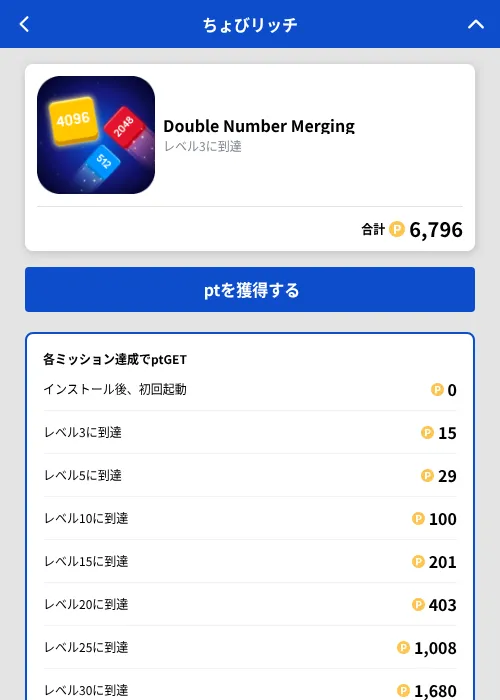 Double Number Mergingの掲載記録画像（ちょびリッチ（GF Rewards）・2026年10月15日）