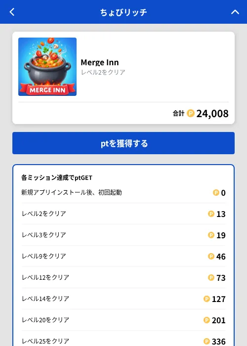 Merge Innの掲載記録画像(ちょびリッチ(GF Rewards)・2026年10月15日)