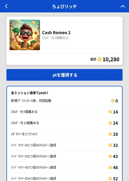 Cash Romeo 2の掲載記録画像(ちょびリッチ(GF Rewards)・2026年10月15日)