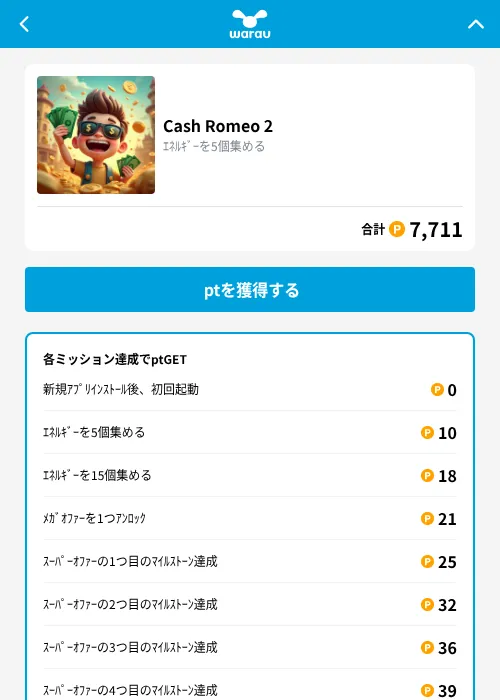 Cash Romeo 2の掲載記録画像（ワラウ（GF Rewards）・2026年10月15日）
