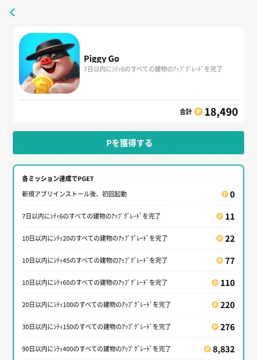 Piggy Goの掲載記録画像（モッピー（GF Rewards）・2026年10月16日）