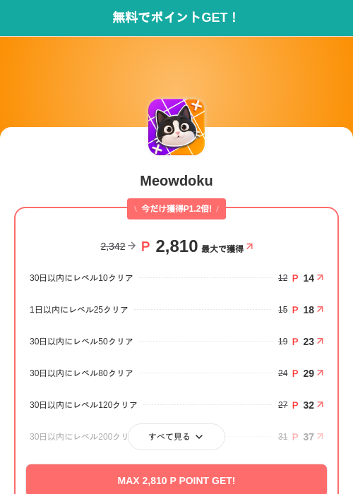Meowdokuの掲載記録画像（モッピー（SKYFLAG）・2026年10月22日）
