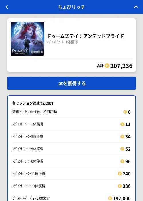 ドゥームズデイ：アンデッドブライドの掲載記録画像（ちょびリッチ（GF Rewards）・2026年10月22日）