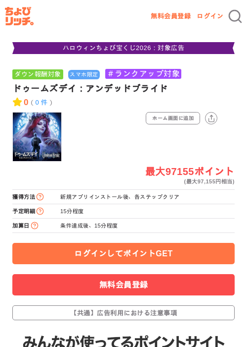 ドゥームズデイ：アンデッドブライドの掲載記録画像（ちょびリッチ・2026年10月22日）