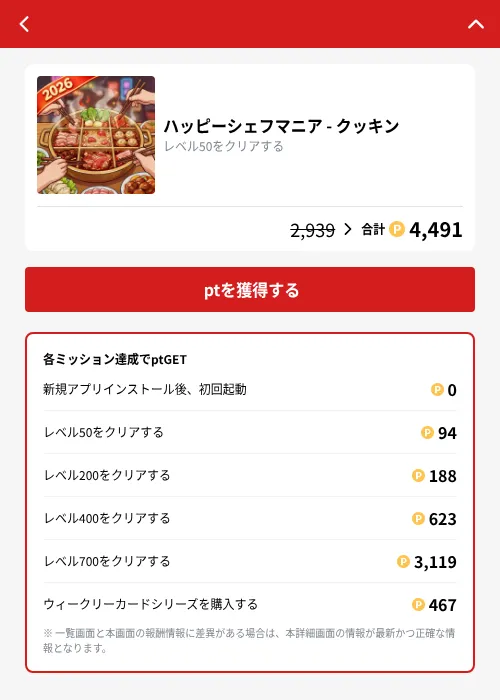 ハッピーシェフマニア - クッキンの掲載記録画像（MIKOSHI（GF Rewards）・2026年10月23日）
