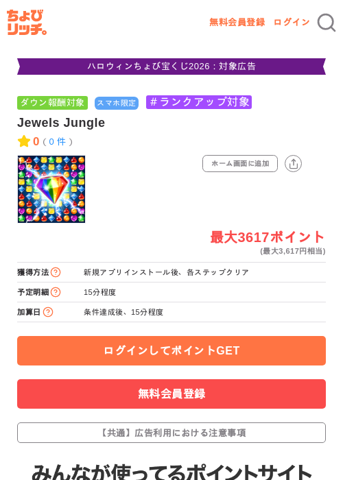 Jewels Jungleの掲載記録画像(ちょびリッチ・2026年10月24日)