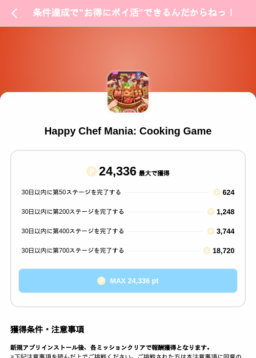 Happy Chef Mania: Cooking Gameの掲載記録画像（Powl（SKYFLAG）・2026年10月27日）