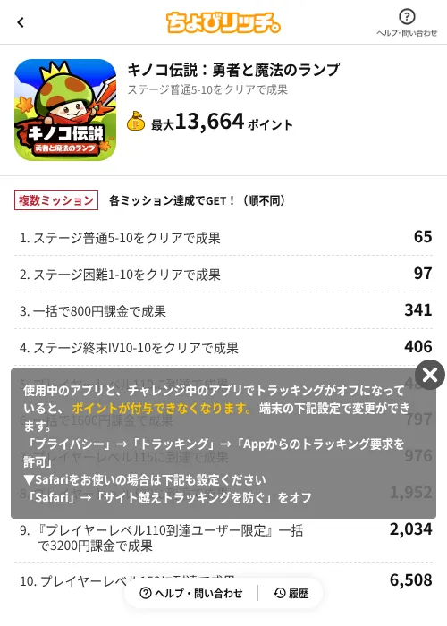 キノコ伝説：勇者と魔法のランプの掲載記録画像（ちょびリッチ（AppDriver）・2026年10月27日）
