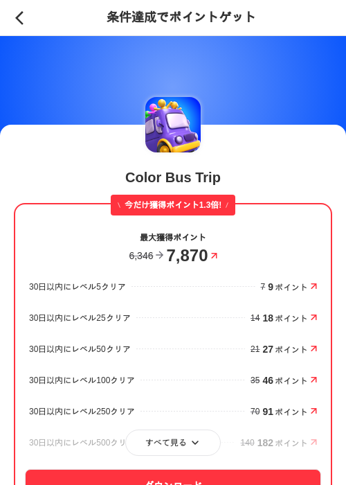 Color Bus Tripの掲載記録画像（メルカリ（ポイントミッション）・2026年10月28日）